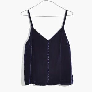 Madewell velvet button down cami